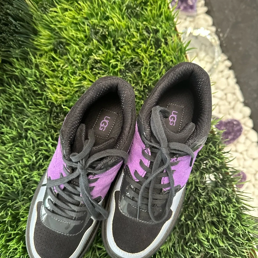 UGG Australia Platform Sneaker Shoes Leather Blue Navy Purple suede size US 7 - Picture 2 of 11